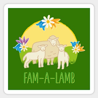 Fam-a-lamb Springtime Family Magnet